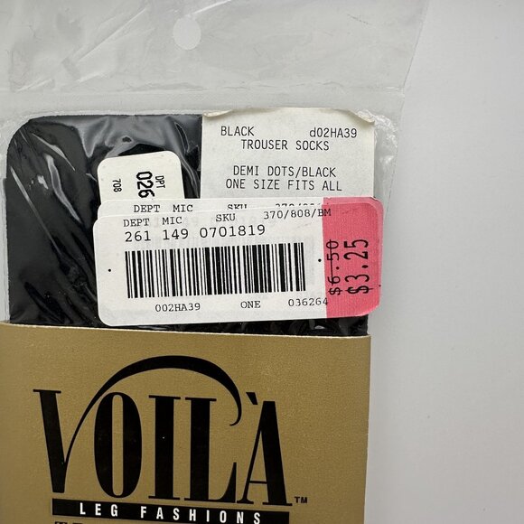 Voila Leg Fashions Black Trouser Socks With Demi Dots Design One Size Fits All - Picture 2 of 3